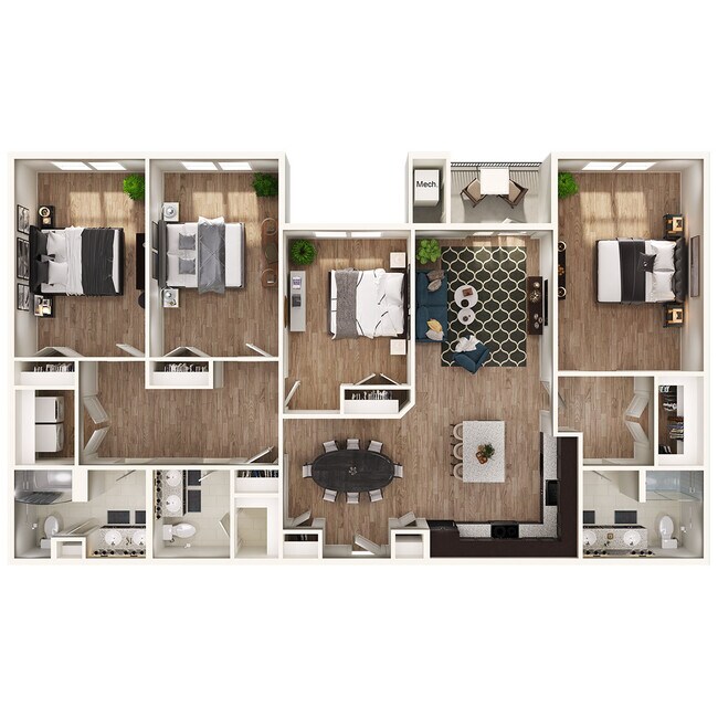4 Bedroom 1203 floor plan